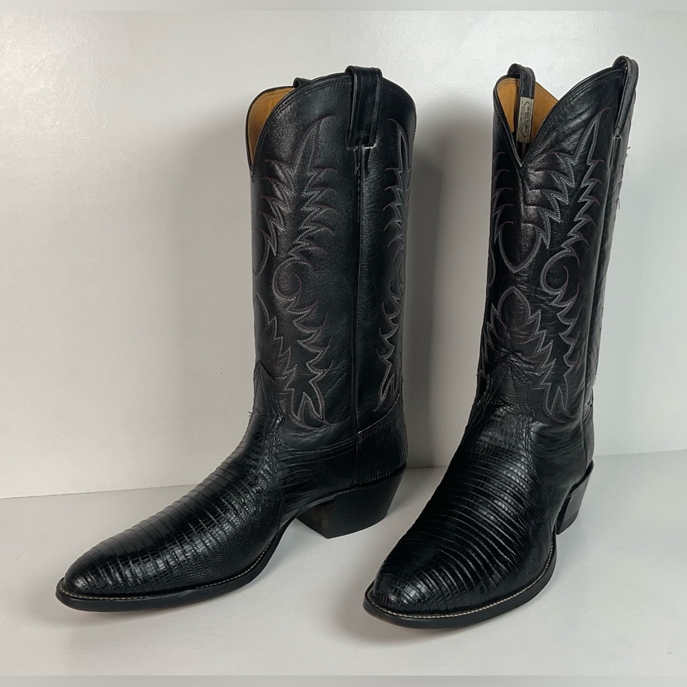 Vintage Nocona Teju Lizard Cowboy Boots | Extra Narrow | Men’s 11.5 A